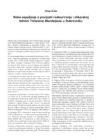 prikaz prve stranice dokumenta Neka zapažanja o povijesti restauriranja i slikarskoj tehnici Tizianove Mandaljene u Dubrovniku