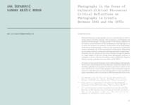 prikaz prve stranice dokumenta Photography in the Focus of Cultural-Critical Discourse: Critical Reflections on Photography in Croatia Between 1941 and the 1970s